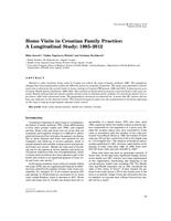 prikaz prve stranice dokumenta Home visits in Croatian family practice: a longitudinal study: 1995-2012 