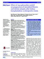 prikaz prve stranice dokumenta Effect of mycophenolate mofetil on progression of interstitial fibrosis and tubular atrophy after kidney transplantation: a retrospective study