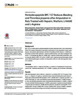 prikaz prve stranice dokumenta Pentadecapeptide BPC 157 reduces bleeding and thrombocytopenia after amputation in rats treated with heparin, warfarin, L-NAME and L-arginine