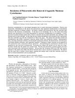 prikaz prve stranice dokumenta Resolution of polyserositis after removal of appendix mucinous cystadenoma