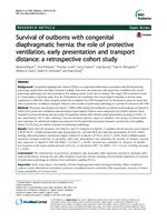 prikaz prve stranice dokumenta Survival of outborns with congenital diaphragmatic hernia: the role of protective ventilation, early presentation and transport distance: a retrospective cohort study