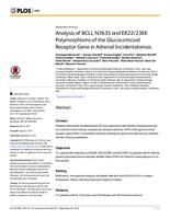 prikaz prve stranice dokumenta Analysis of BclI, N363S and ER22/23EK polymorphisms of the glucocorticoid receptor gene in adrenal incidentalomas