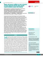 prikaz prve stranice dokumenta Single cell immune profiling by mass cytometry of newly diagnosed chronic phase chronic myeloid leukemia treated with nilotinib