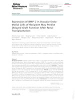 prikaz prve stranice dokumenta Expression of BMP-2 in vascular endothelial cells of recipient may predict delayed graft function after renal transplantation