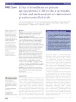 prikaz prve stranice dokumenta Effect of fenofibrate on plasma apolipoprotein C-III levels: a systematic review and meta-analysis of randomised placebo-controlled trials