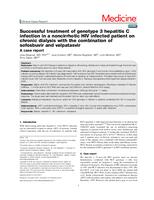 prikaz prve stranice dokumenta Successful treatment of genotype 3 hepatitis C infection in a noncirrhotic HIV infected patient on chronic dialysis with the combination of sofosbuvir and velpatasvir