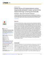 prikaz prve stranice dokumenta Health literacy of hospital patients using a linguistically validated Croatian version of the Newest Vital Sign screening test (NVS-HR)