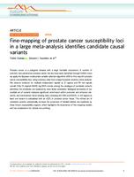 prikaz prve stranice dokumenta Fine-mapping of prostate cancer susceptibility loci in a large meta-analysis identifies candidate causal variants