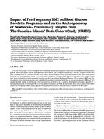 prikaz prve stranice dokumenta Impact of pre-pregnancy BMI on blood glucose levels in pregnancy and on the anthropometry of newborns – preliminary insights from the Croatian Islands' Birth Cohort Study (CRIBS)