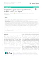 prikaz prve stranice dokumenta Staged management of a giant cardiac hydatid cyst: a case report