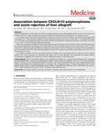 prikaz prve stranice dokumenta Association between CXCL9/10 polymorphisms and acute rejection of liver allograft