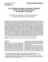 prikaz prve stranice dokumenta A free radical scavenger ameliorates teratogenic activity of a DNA hypomethylating hematological therapeutic