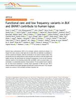 prikaz prve stranice dokumenta Functional rare and low frequency variants in BLK and BANK1 contribute to human lupus