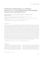 prikaz prve stranice dokumenta Evaluation of bacteremia in a pediatric intensive care unit: epidemiology, microbiology, sources sites and risk factors