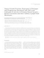 prikaz prve stranice dokumenta Tumor growth fraction, expression of estrogen and progesterone receptors, p53, bcl-2 and cathepsin D activity in primary ductal invasive breast carcinoma and their axillary lymph node metastases