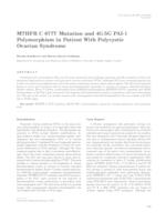 prikaz prve stranice dokumenta MTHFR C 677T mutation and 4G/5G PAI-1 polymorphism in patient with polycystic ovarian syndrome