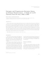 prikaz prve stranice dokumenta Estrogen and progesterone receptor status in primary breast cancer: a study of 11,273 patients from the year 1990 to 2002