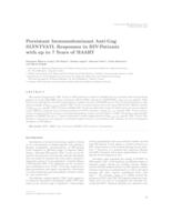 prikaz prve stranice dokumenta Persistant immunodominant anti-gag SLYNTVATL responses in HIV-patients with up to 7 years of HAART