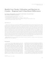 prikaz prve stranice dokumenta Health care needs, utilization and barriers in Croatia - regional and urban-rural differences 