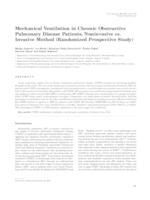 prikaz prve stranice dokumenta Mechanical ventilation in chronic obstructive pulmonary disease patients, noninvasive vs. invasive method (randomized prospective study) 