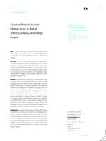 prikaz prve stranice dokumenta Croatian Medical Journal citation score in Web of Science, Scopus, and Google Scholar