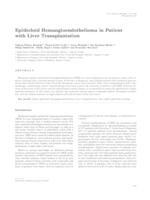 prikaz prve stranice dokumenta Epitheloid hemangioendothelioma in patient with liver transplantation 
