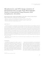 prikaz prve stranice dokumenta Morphometric and DNA image analysis of bronchoalveolar lavage fluid macrophages nuclei in interstitial lung diseases with lymphocytic alveolitis 