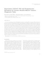 prikaz prve stranice dokumenta Expression of Ki-67, P53 and progesterone receptors in uterine smooth muscle tumors. Diagnostic value 