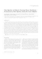 prikaz prve stranice dokumenta Diet quality in elderly nursing home residents evaluated by Diet Quality Index Revised (DQI-R) 