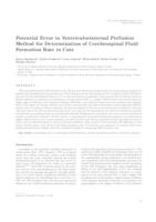 prikaz prve stranice dokumenta Potential error in ventriculocisternal perfusion method for determination of cerebrospinal fluid formation rate in cats 