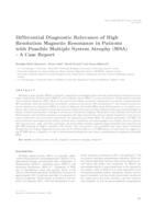 prikaz prve stranice dokumenta Differential diagnostic relevance of high resolution magnetic resonance in patients with possible multiple system atrophy (MSA) – a case report 