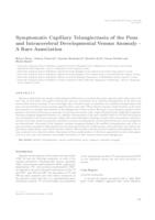 prikaz prve stranice dokumenta Symptomatic capillary telangiectasia of the pons and intracerebral developmental venous anomaly – a rare association 